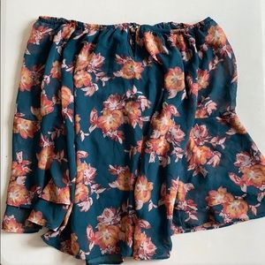 Off the shoulder floral blouse with bell sleeves